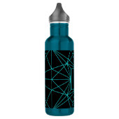 Anfangsmonogramm | Türkisfarbene Geometrie Edelstahlflasche (Links)