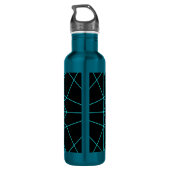 Anfangsmonogramm | Türkisfarbene Geometrie Edelstahlflasche (Rückseite)