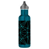 Anfangsmonogramm | Türkisfarbene Geometrie Edelstahlflasche (Rechts)
