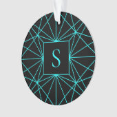 Anfangsmonogramm | Türkisfarbene Geometrie Ornament (Vorderseite)