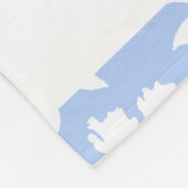 Anfangsmonogramm weiß und leicht blau fleecedecke (Ecke)