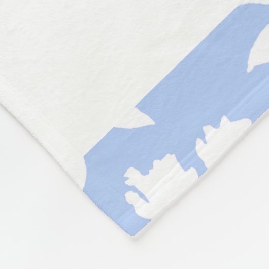 Anfangsmonogramm weiß und leicht blau fleecedecke (Ecke)