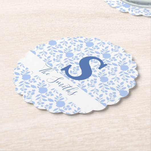 Anfangsmonogramm weiß und leicht blau untersetzer (angewinkelt)