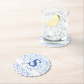 Anfangsmonogramm weiß und leicht blau untersetzer (Vor Ort)