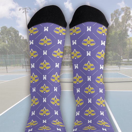 Anfangsmuster für Pickleball Monogram Socken