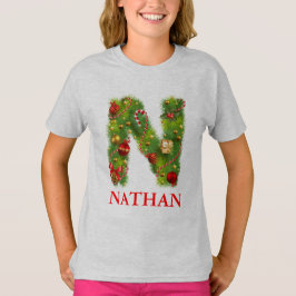 Anfangsn Monogrammt-shirt des Weihnachten T-Shirt