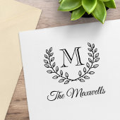 Anfangsname der Doppelkranz-Monogramm Gummistempel