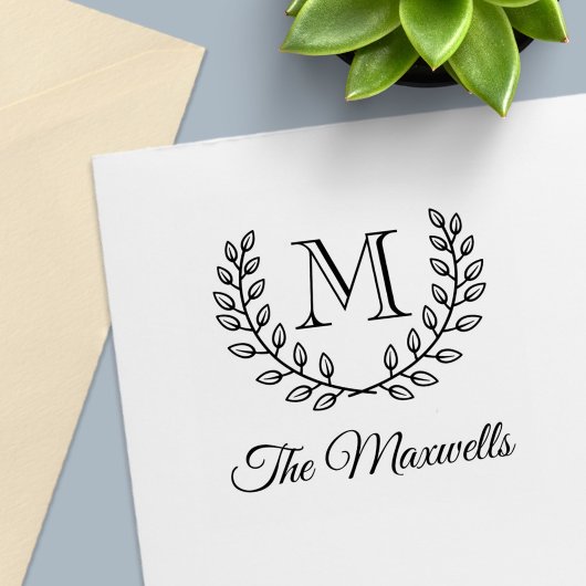 Anfangsname der Doppelkranz-Monogramm Permastempel