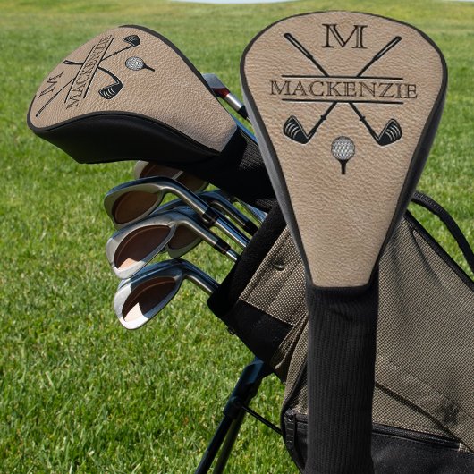 Anfangsname der klassischen Monogrammkarte Golf Headcover