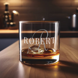 Anfangsname der klassischen Monogrammkarte Whiskyglas