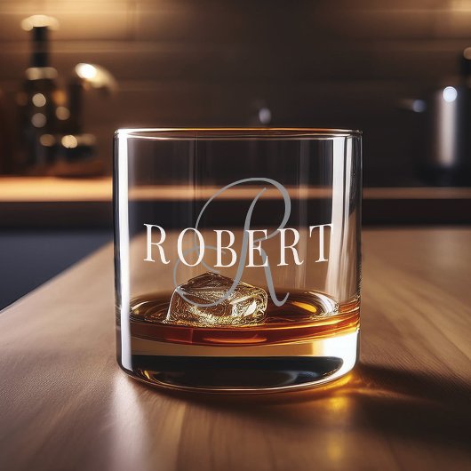 Anfangsname der klassischen Monogrammkarte Whiskyglas