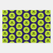Anfangsname der personalisierten Tennis Monogram Geschenkpapier Set (Vorderseite)