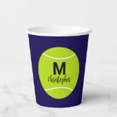 Anfangsname der personalisierten Tennis Monogram Pappbecher (Rückseite)