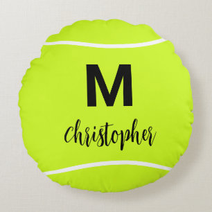 Anfangsname der personalisierten Tennis Monogram Rundes Kissen