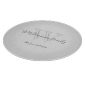 Anfangsname der rustikalen Monogram-Familie Cool C Schneidebrett (Ecke)