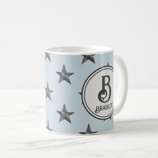 Anfangsname der Star Monogram-Familie Kaffeetasse (VorderseiteRechts)