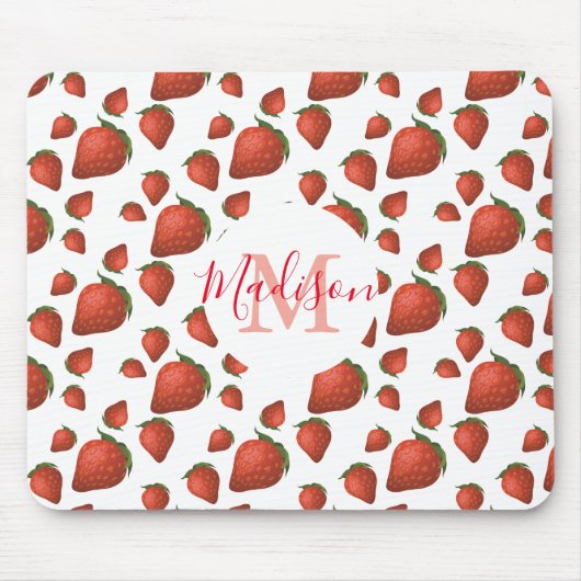Anfangsname der Strawberry Monogram Mousepad (Vorne)
