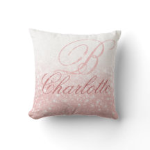 Anfangsname des Girly Blush Pink Monogramm