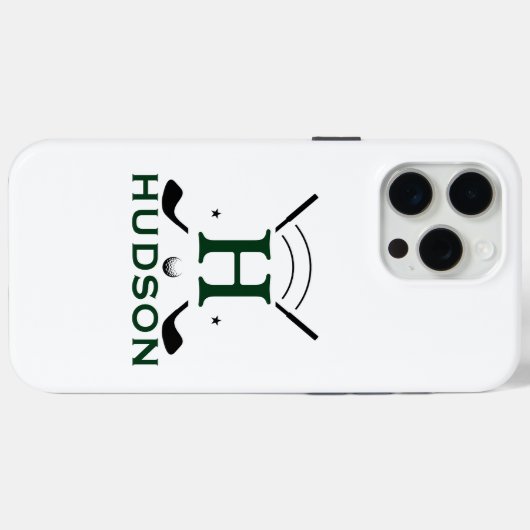 Anfangsname des Golf Players Monogram Case-Mate iPhone Hülle (Rückseite (Horizontal))
