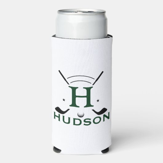 Anfangsname des Golf Players Monogram Selters Dosenkühler (Seltzer Vorderseite)