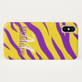 Anfangsname des lila Tiger-Streifen Case-Mate iPhone Hülle (Rückseite (Horizontal))