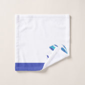 Anfangsname des modernen Blue Tree Frog Monogram Badhandtuch Set (Waschlappen)