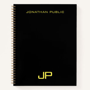 Anfangsname des modernen Monogrammes mit einfacher Notizblock