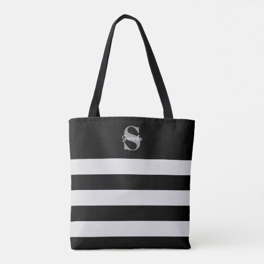 Anfangsname des Monogrammes Schwarz/Weiß Tasche (Rückseite)
