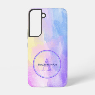 Anfangsname des Monogramms Chic Pastel Color Water Samsung Galaxy Hülle