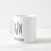 Anfangsname des Monogramms Schwarz-weiß Kaffeetasse (Vorderseite Links)