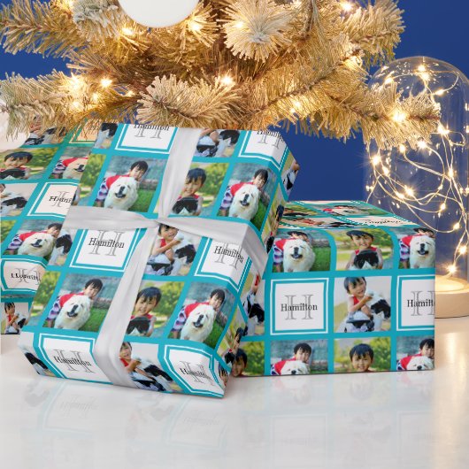 Anfangsname des personalisierten Monogrammes Geschenkpapier (Feiertage)