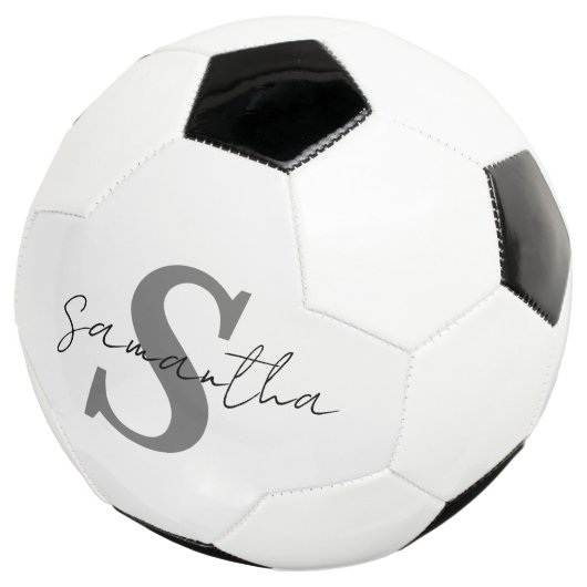 Anfangsname des personalisierten Monogramms Fußball (Dreiviertel)