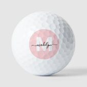 Anfangsname des rosa Monogramms Golfball (Vorderseite)