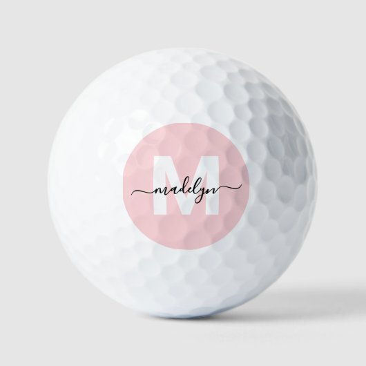 Anfangsname des rosa Monogramms Golfball (Vorderseite)