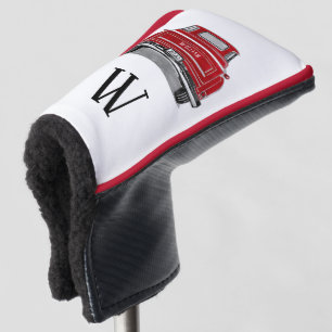 Anfangsname des Vintagen roten LKW-Monogramms Golf Headcover