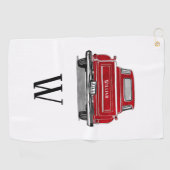 Anfangsname des Vintagen roten LKW-Monogramms Golfhandtuch (Horizontal)