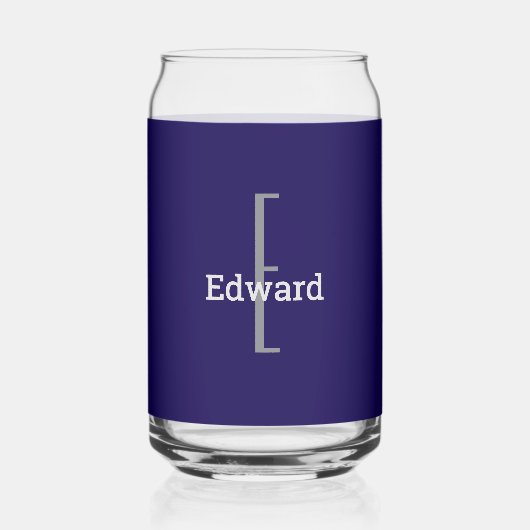 Anfangsname | Dunkle Navy Blue Beverage Dose Glass Dosenglas (Vorderseite)