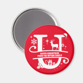 Anfangsname für Buchstaben U Monogram Magnet (Vorderseite/Rückseite)