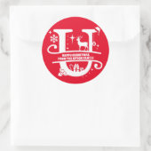 Anfangsname für Buchstaben U Monogram Runder Aufkleber (Tasche)