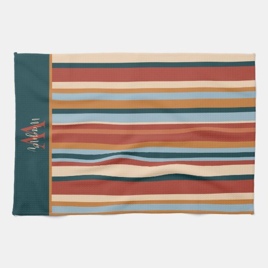 Anfangsname für ein benutzerdefiniertes Monogramm  Geschirrtuch (Horizontal)