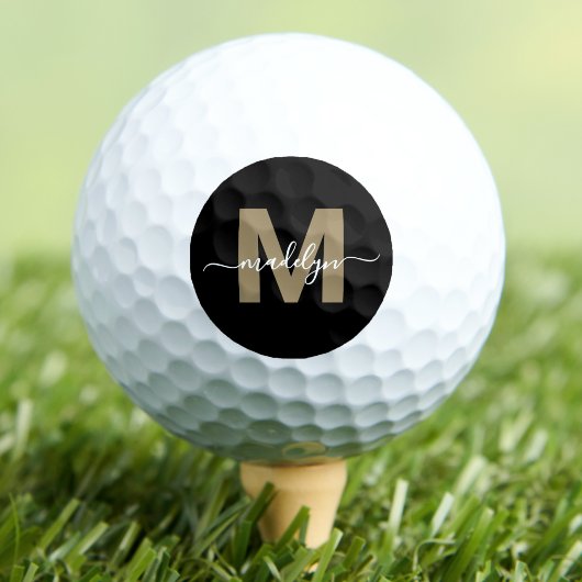 Anfangsname für Gold Monogramm Personalisiert Golfball