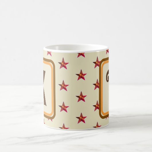 Anfangsname für Monogram Star Earth Tone Vorname Kaffeetasse (Mittel)