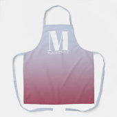 Anfangsname für Monogramm Gradient Pink Blau Schürze (Vorderseite)