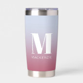 Anfangsname für Monogramm Gradient Pink Blau Thermobecher (Vorderseite)