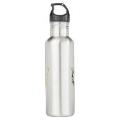 Anfangsname für Monogramm Letter Floral Edelstahlflasche (Rückseite)