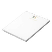 Anfangsname für Monogramm Letter Floral Notizblock (Rotiert)