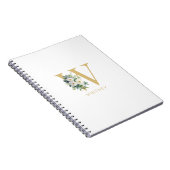 Anfangsname für Monogramm Letter Floral Notizblock (Rechte Seite)