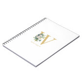 Anfangsname für Monogramm Letter Floral Notizblock (Linke Seite)