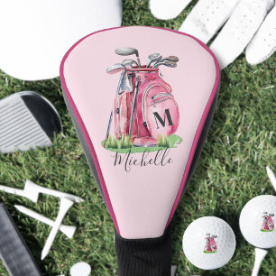 Anfangsname Girly Pink Monogramm Golf Headcover