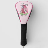 Anfangsname Girly Pink Monogramm Golf Headcover (Vorderseite)